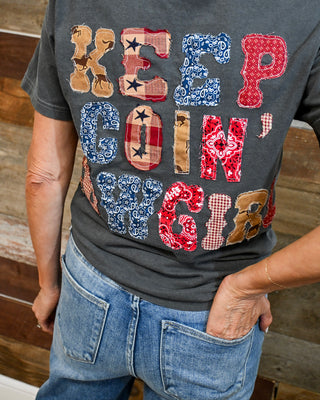 Keep On Going Graphic Tee, Gray