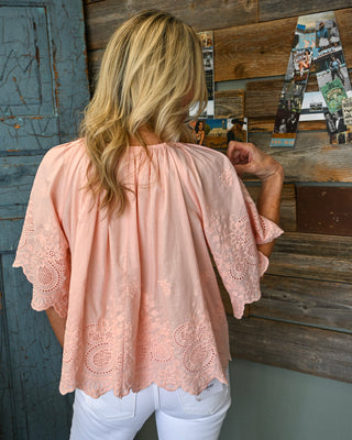 Morning Light Eyelet Top, Pink