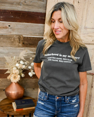 Motherhood Ministry Graphic Tee, Gray