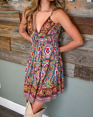 Ocean Sunset Mini Dress, Multi