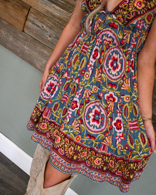 Ocean Sunset Mini Dress, Multi
