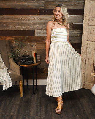 On The Yacht Midi Dress, Cream