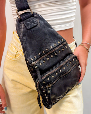 Rebels Edge Studded Crossbody, Black