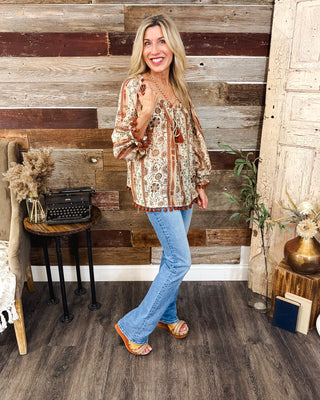 Rust & Honey Top, Tan