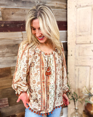 Rust & Honey Top, Tan