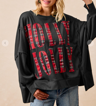 Holly Jolly Sweatshirt, Black