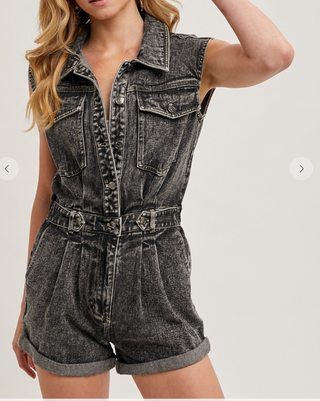 Tune Chaser Romper, Black