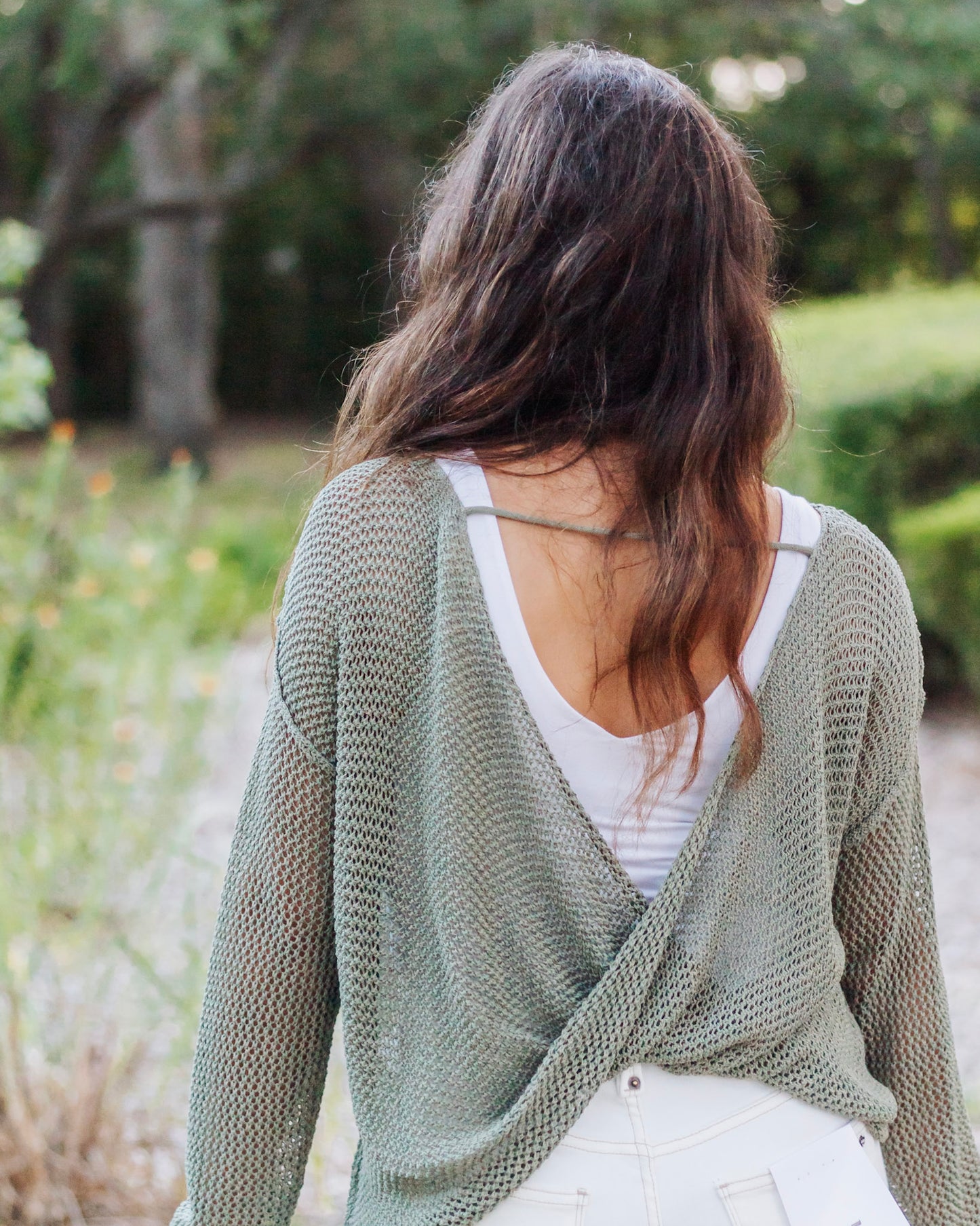 Stargazer Open Knit Top, Olive