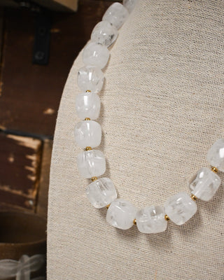 Statement Square Bauble Necklace, Clear