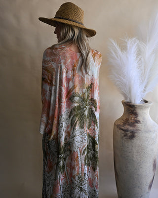 Sunset Among the Palms Kimono, Cream