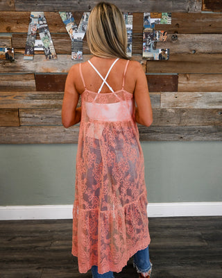 Sweet Charm Long Vest, Rose