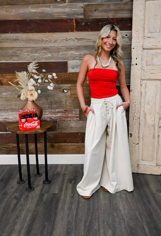 Take a Breath Wide Leg Pants, Cream