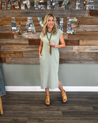 Take a Stroll Midi Dress, Green