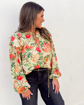 Terra-cota Bloom Top, Cream