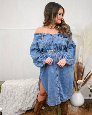 The Main Character Denim Midi Dress, Medium