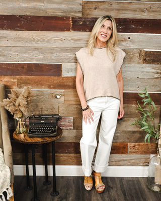 Toasted Almond Top, Tan