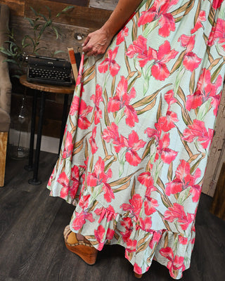 Tropical Breath Maxi Dress, Pink