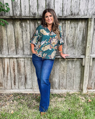 Twilight Petals Top, Teal