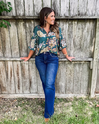 Twilight Petals Top, Teal