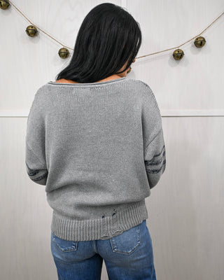 Varsity Days Sweater, Grey - BARGAIN BIN