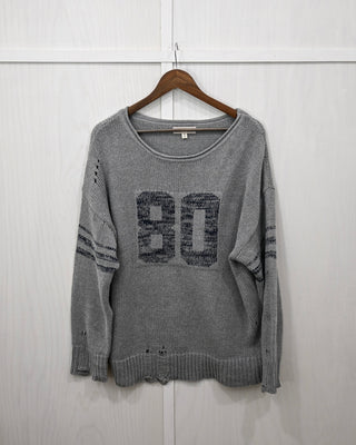Varsity Days Sweater, Grey - BARGAIN BIN