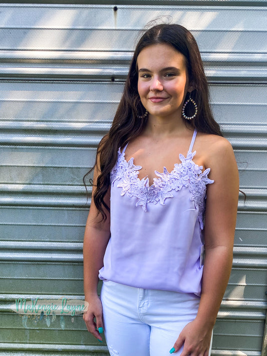 Lilac Fields Lace Tank